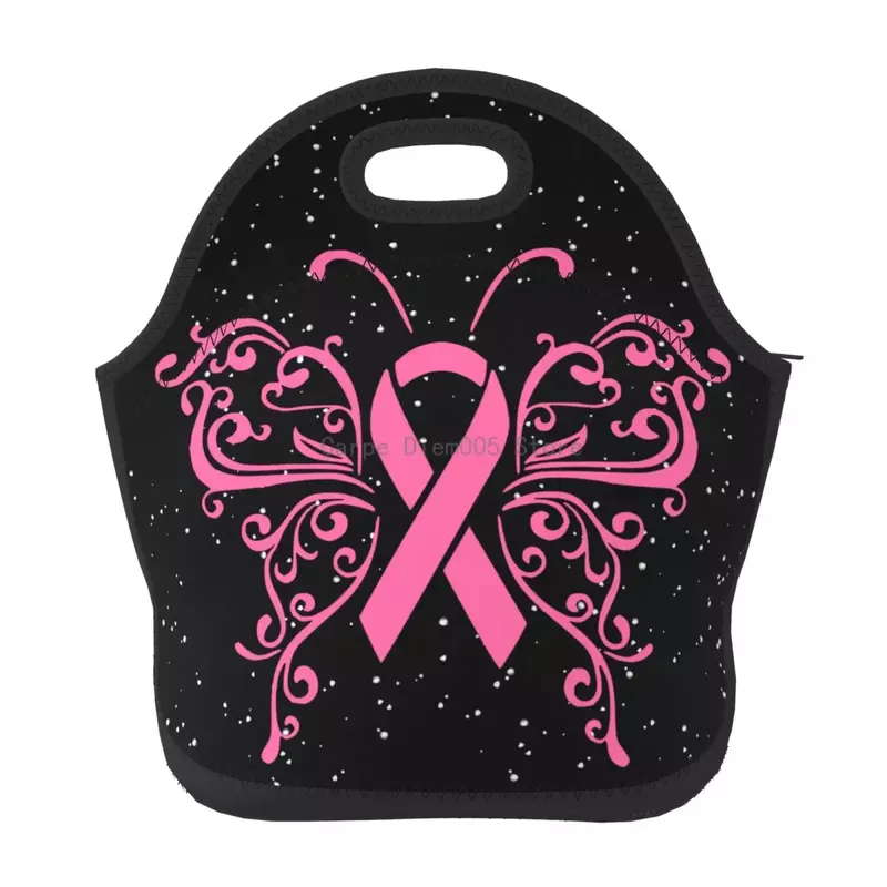 Brustkrebs-Bewusstsein Lunch-Tasche für Frauen Männer isolierte Lunchbox für Erwachsene wieder verwendbare Lunch-Einkaufstasche für Arbeit, Picknick, Schule