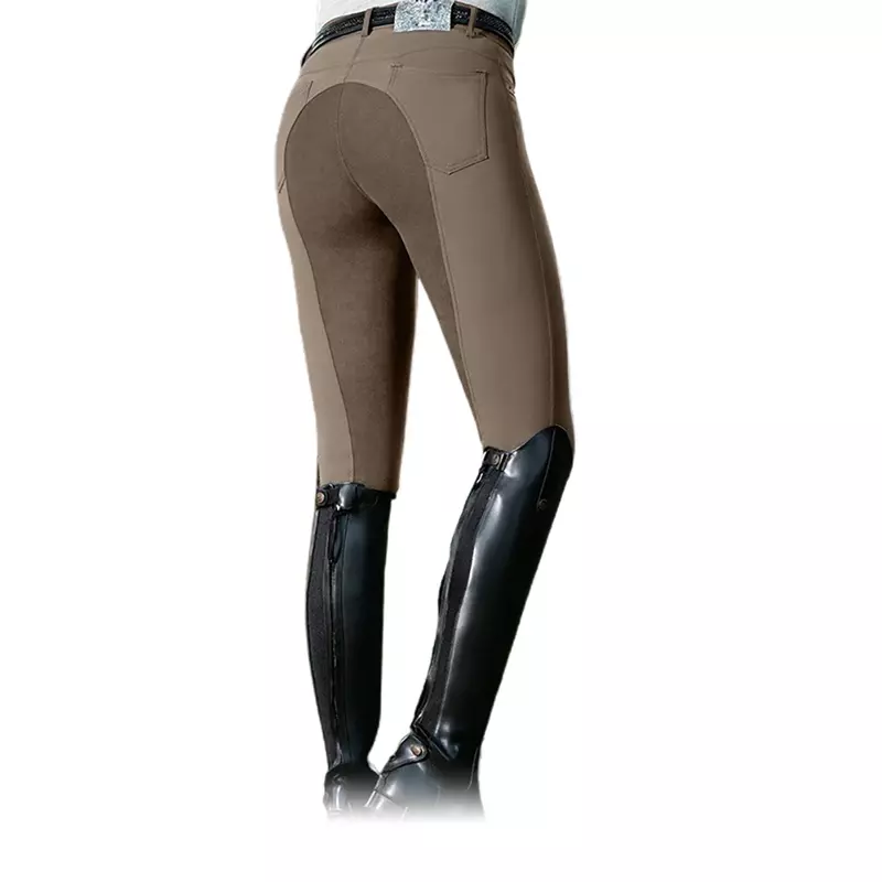 Celana panjang pensil wanita, celana panjang pensil Skinny pinggang tinggi elastis warna polos untuk olahraga Fitness berkuda