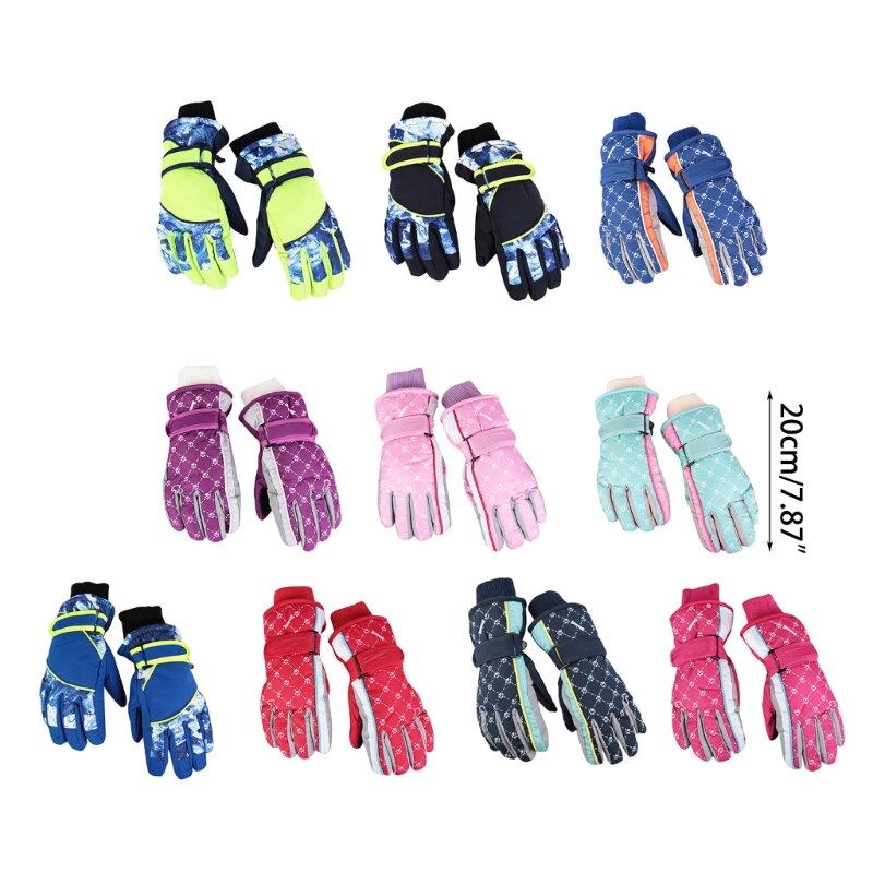 127D ถุงมือหิมะฤดูหนาวสำหรับเด็กถุงมือสกีกันน้ำถุงมือความร้อนสำหรับกีฬากลางแจ้งขี่จักรยานเล่นสกีขี่