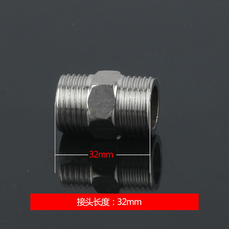 Stainless steel 20MM outer diameter direct butt joint water inlet pipe fitting double outer thread straight through outer thread