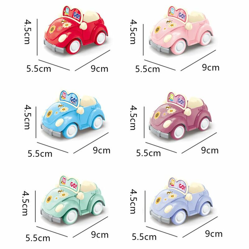 Mini floresta família roxo q puxar para trás carro conversível dos desenhos animados em miniatura móveis casa de bonecas modelo conjunto crianças brinquedo menina presentes