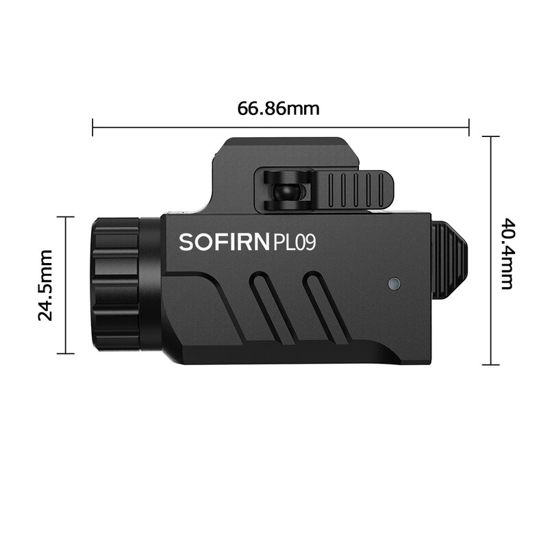 SOFIRN-PL09 Lanterna tática, luz LED recarregável, peso leve, alto lúmen com modo estroboscópico, SST40, 1600lm