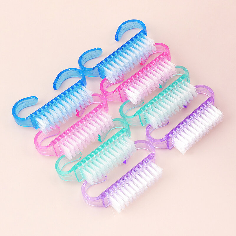 50Pcs/Lot Cleaning Nail Brush Tools Colorful Plastic Dust Cleaner Brushes Nail Art Manicure Pedicure Powder Soft Remover