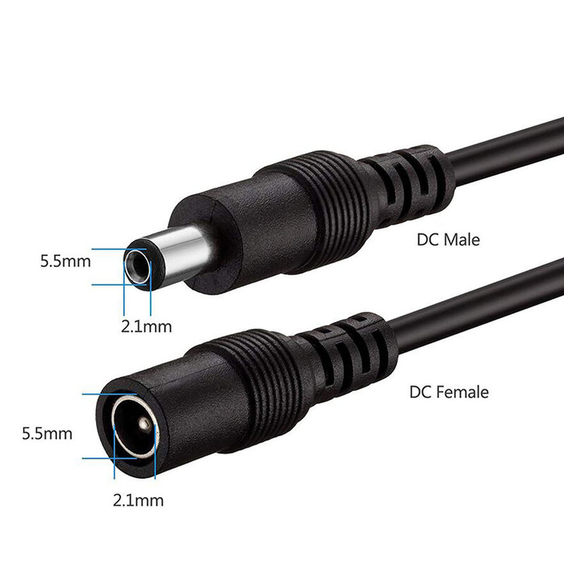 Przewód zasilający przedłużenie kabla DC 12V DC 5, 5 mmx2, 1mm przewód przyłączeniowy do kamera telewizji przemysłowej taśmy LED