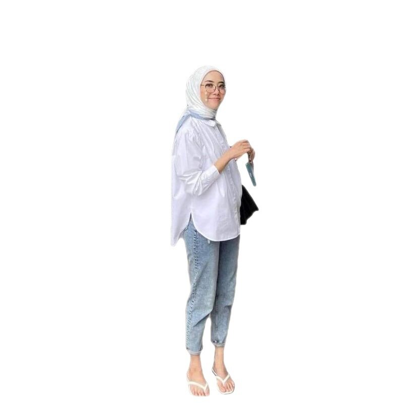 Blusa muçulmana para as mulheres, blusa muçulmana, abayas, manga longa, cor sólida, single-breasted, solto, casual, abaya