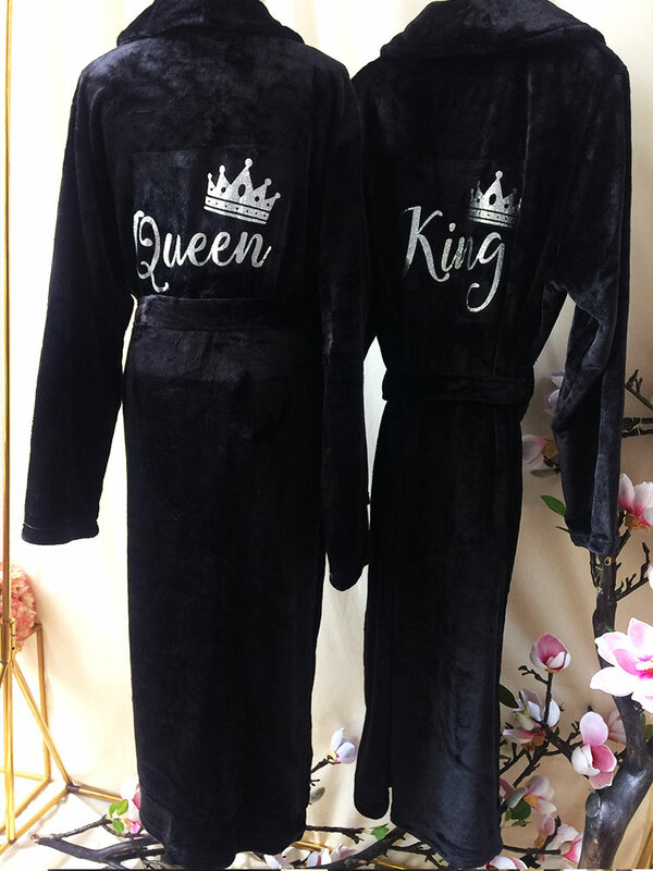 King and Queen Bath robes Mr and Mrs Robes Matching Robes regalo per la luna di miele accappatoi in peluche regalo per l'anniversario moglie marito accogliente spugna