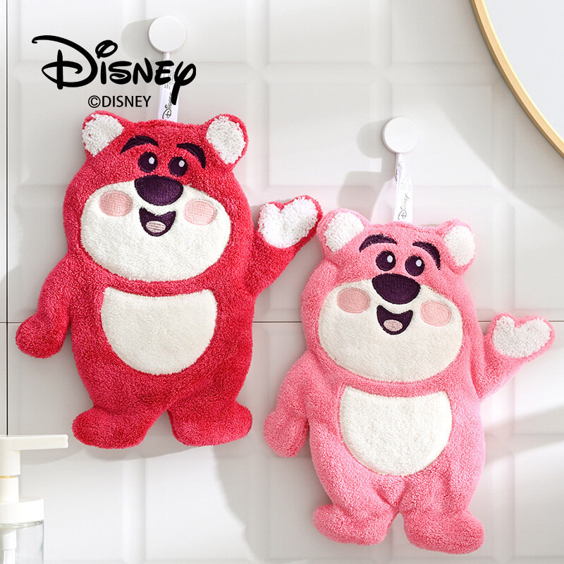 Disney 2024 Strawberry Bear Hand Wipe Hanging Cute Cartoon Thickened Children's Cloth Kitchen Water Absorbent Hand Wipe Cloth