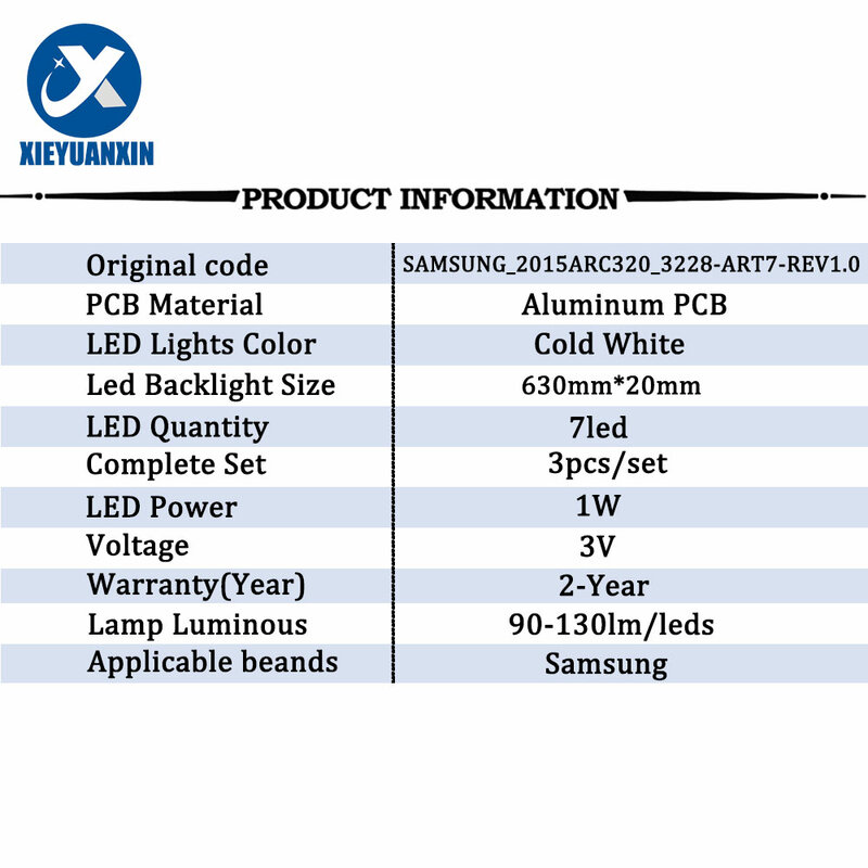 630มม.3V Led Backlight สำหรับ Samsung 32นิ้ว LM41-00175A 3ชิ้น/เซ็ต Tv อะไหล่ซ่อม32VLE5527 32VLE6565 32VLE55