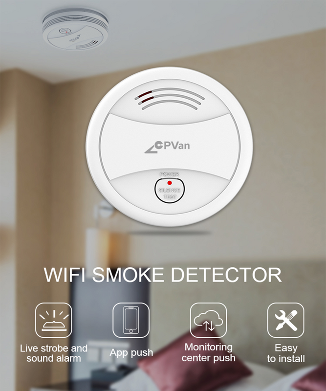 Cpian detektor asap Tuya WiFi, Alarm Sensor 85DB sistem perlindungan keamanan rumah detektor Alarm api kehidupan pintar kontrol aplikasi