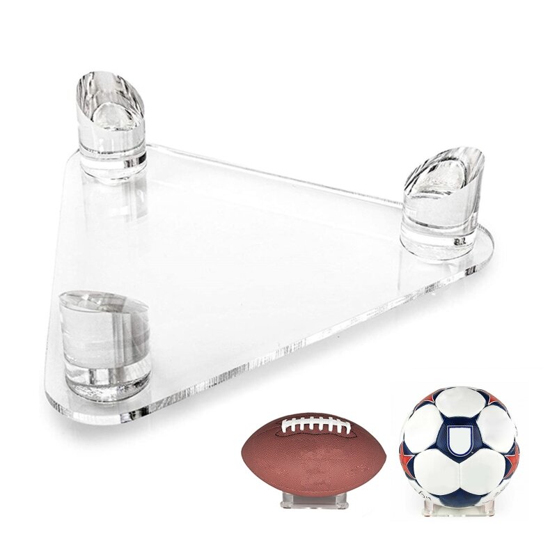 Transparente para triângulo, beisebol, softball, mármores, expositor futebol, suporte armazenamento g99d