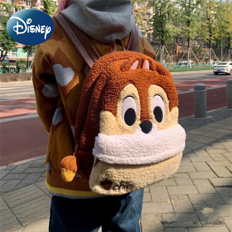 MINISO Disney-mochila escolar para niña y niño, morral con Chip de dibujos animados, de lujo, para libros