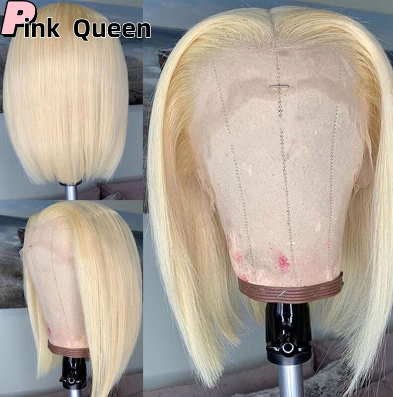13*2.5 koronkowa peruka na przód naturalną linią włosów Bobo syntetyczna koronka peruki blond impreza syntetyczne włosy tkackie darmowa wysyłka