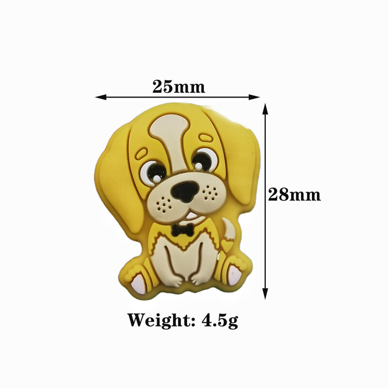 28Mm 5 Pc/lot Bayi Silikon Anjing Bayi Tumbuh Gigi Manik Dot Rantai Kalung Mainan Aksesori Lucu Hadiah Grosir BPA Gratis