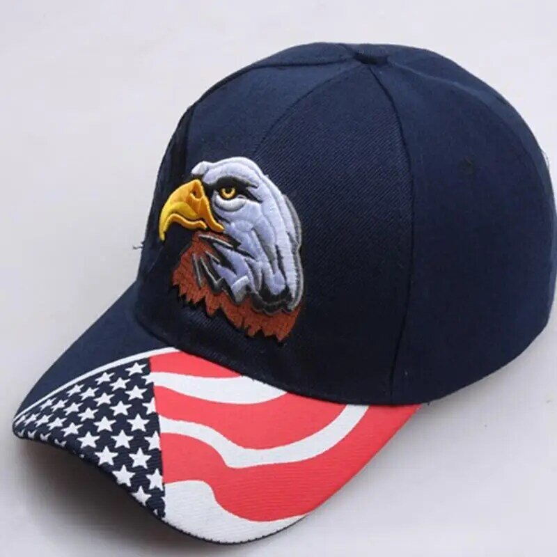 Vintage Trucker Hat Comfortable Eagle And Flag Duck Tongue Trucker Hat Adjustable Women's Baseball Golf Hats Outdoor Sports Caps