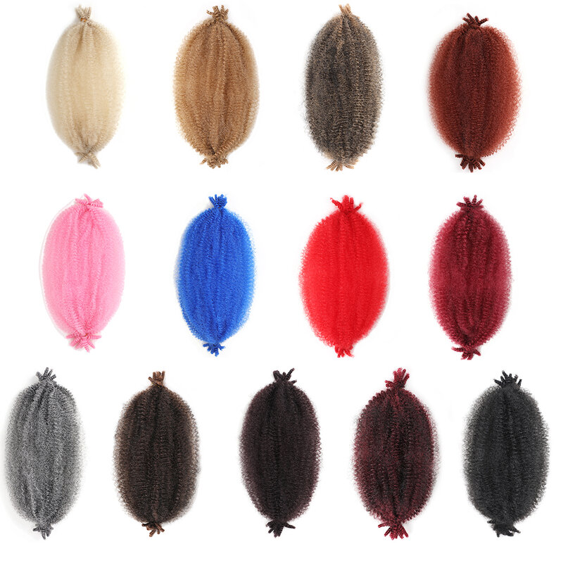 Spring-extensiones de cabello sintético Afro Twist, cabello trenzado Locs suave, Marley Twist, preseparado, 16 y 24 pulgadas