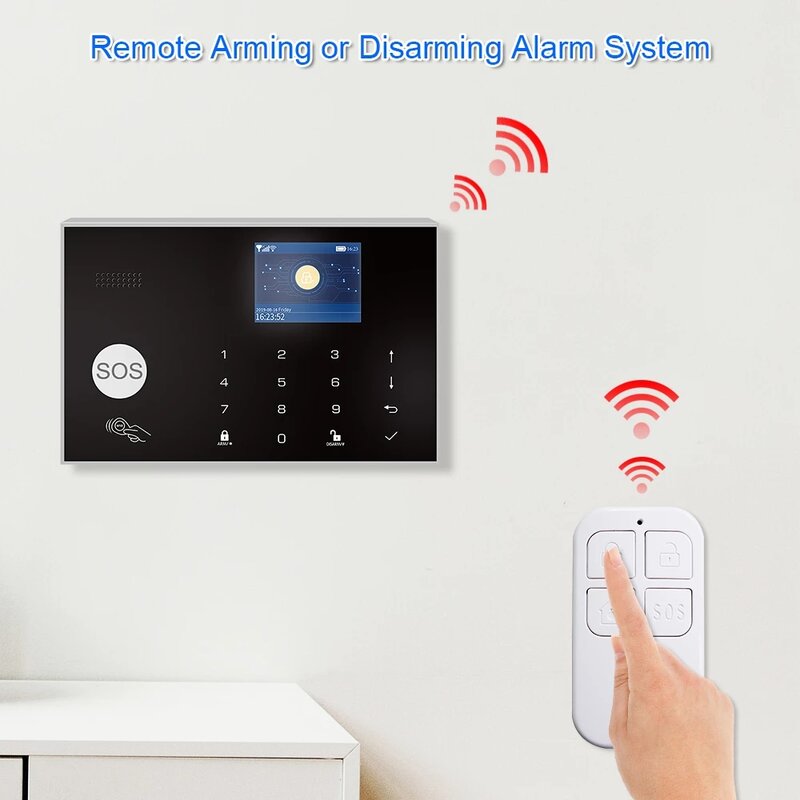 433MHz Wireless Remote Control Detector EV1527 Encoding for Remotely Arm / Disarm Home Burglar Security Alarm System