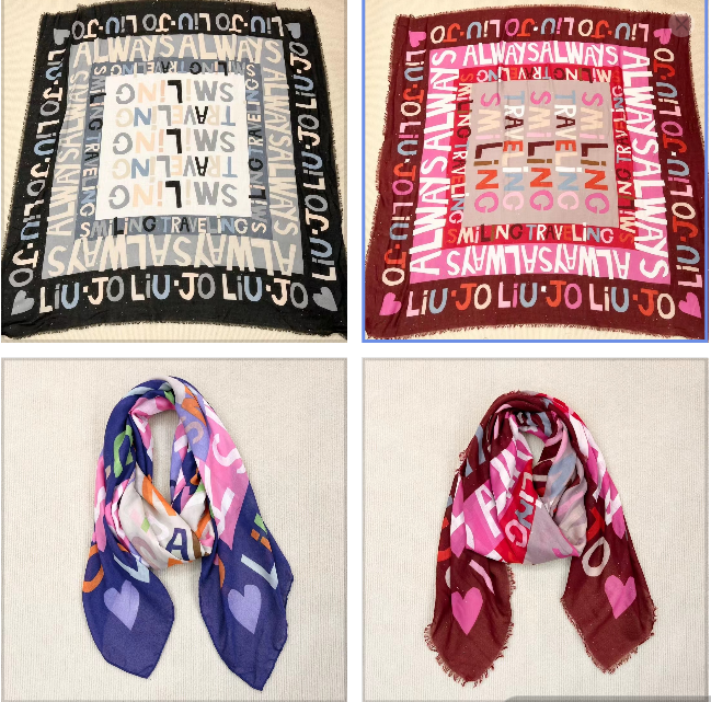 Foreign trade original single Italian liujo print 23 new printed trend letter shawl scarf