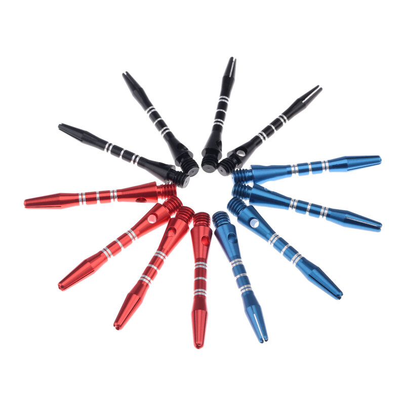 12 Pcs/set 35mm Professional  Darts Shafts Aluminum Alloy Stem Shafts 3 Colors Black+Blue+Red 2BA Thread Dart Replacement