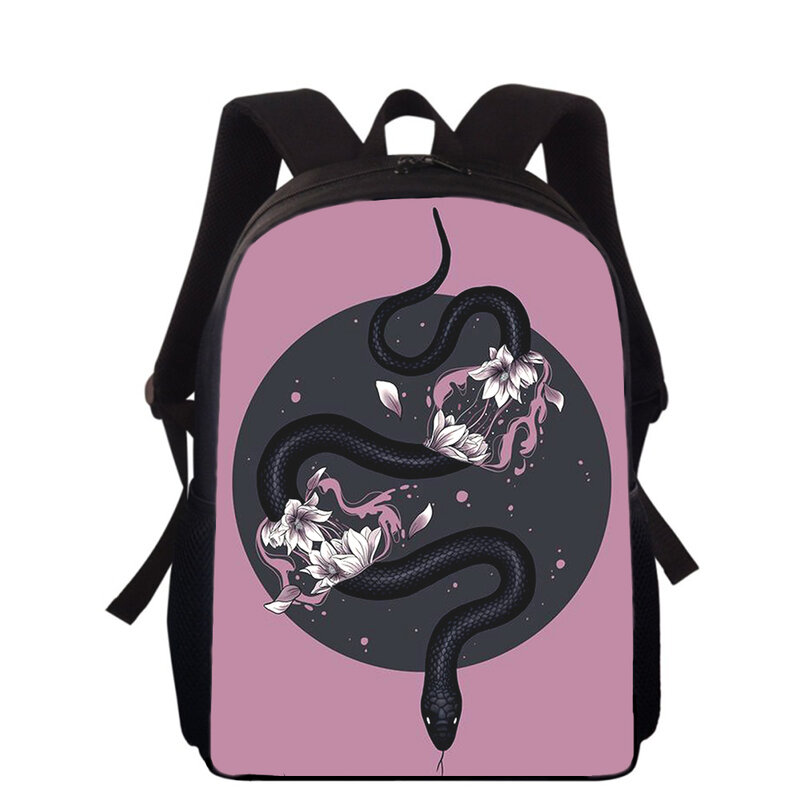 Ransel anak laki-laki perempuan, tas punggung sekolah pelajar, tas sekolah dasar motif ular 15 "3D untuk anak laki-laki dan perempuan