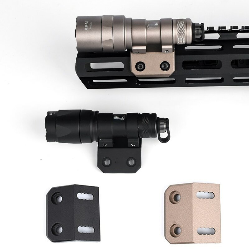 Minilinterna táctica de compensación, Base Surefir M300 y M600, luz de explorador, montaje CNC, compatible con Keymod, Mlok, Rail, Rflie, accesorios de caza