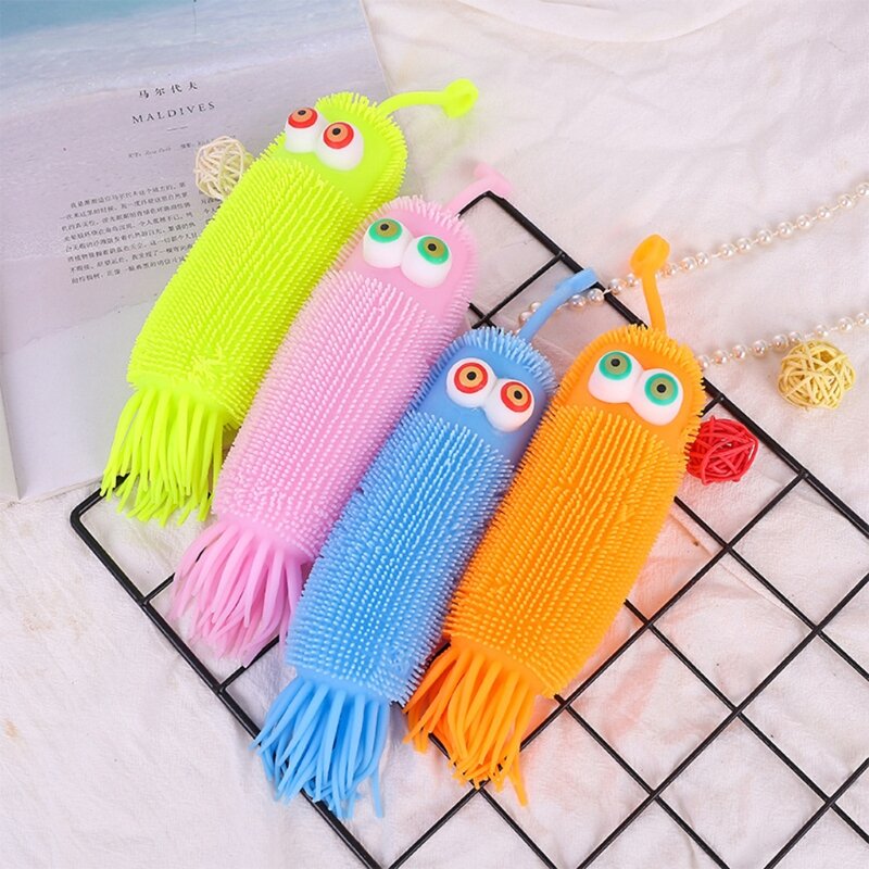 77HD Shining Toy Squeeze Toy Grande para Caterpillar Fluorescente Animal Stress Relief
