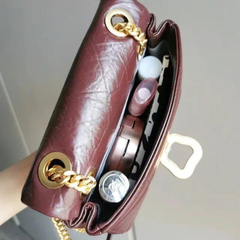 حقيبة Songmont الأصلية للنساء ، متوسطة ، صغيرة ، شوكولاتة ، حقائب يد عصرية ، سلسلة ، شخصية ، حقيبة كتف ، حقيبة كروس بودي للنساء