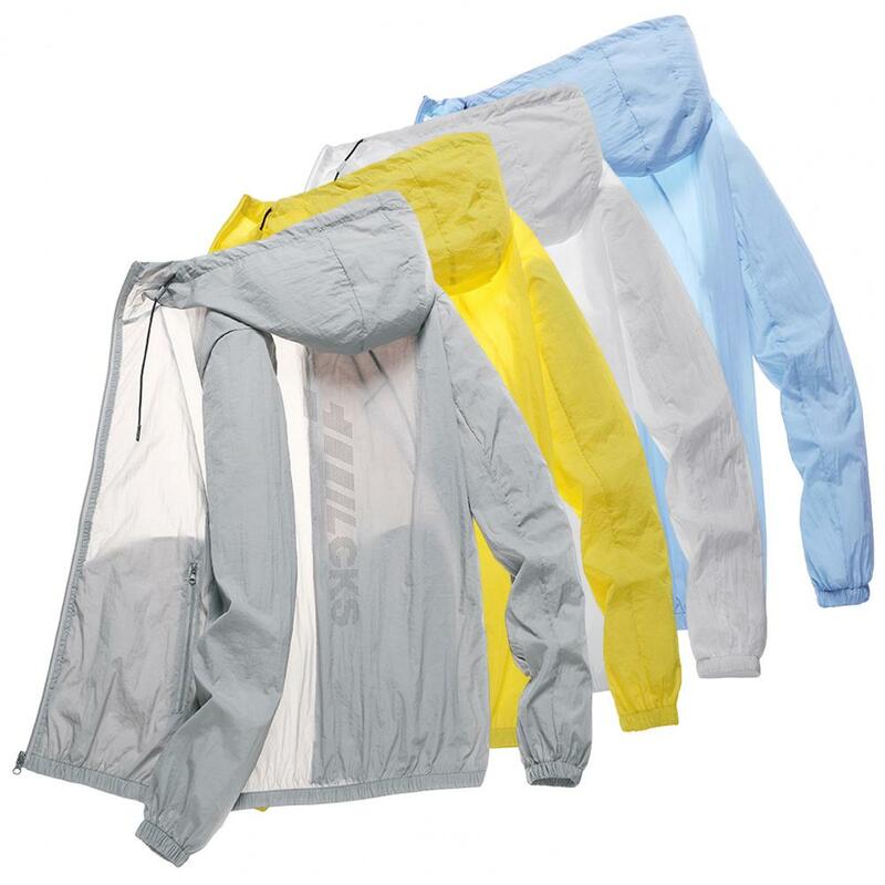 Sun Protection Clothing  Zipper Placket   Windbreaker Jacket Male Anti-UV Windproof Camping Jacket