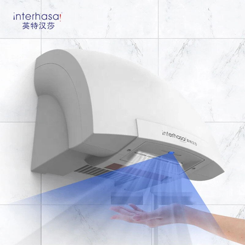 ¡Interhasa! Secador de manos automático, Sensor inteligente de viento caliente y frío, secador de manos comercial, máquina de pared para baño y inodoro