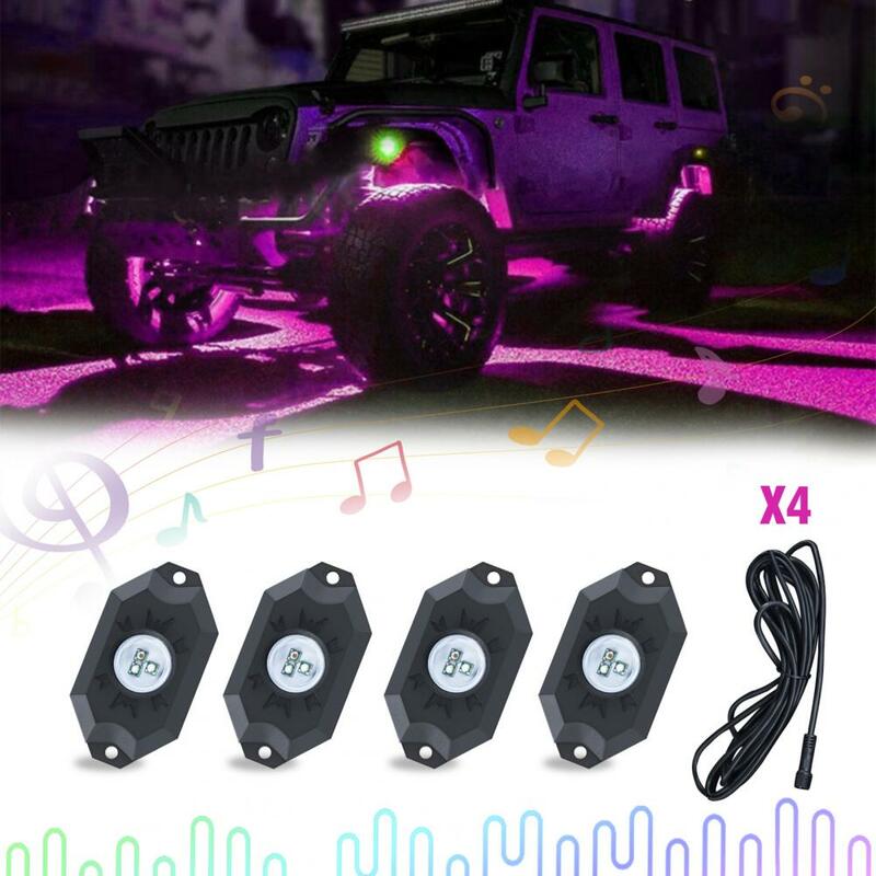 4/8pcs LED Rock Lights Waterproof Off-road Vehicle Chassis Light Car Decorative Lamps (Red/White/Blue/Green)