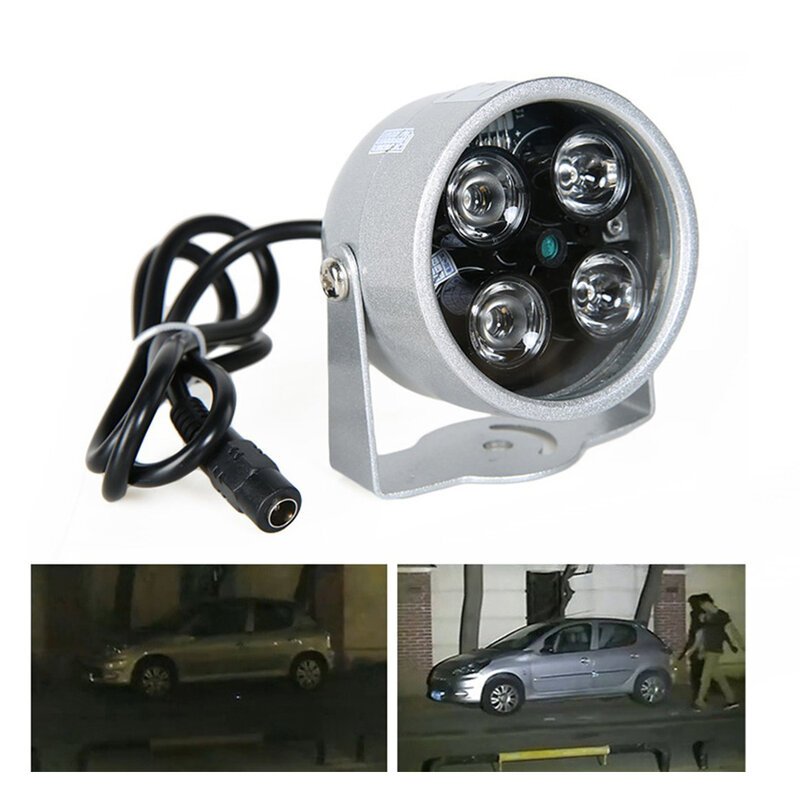 ESCAM-Luz led infrarroja para cámara de seguridad, iluminador de CCTV, impermeable, uso nocturno, potencia de 12V, 2a, 4 array