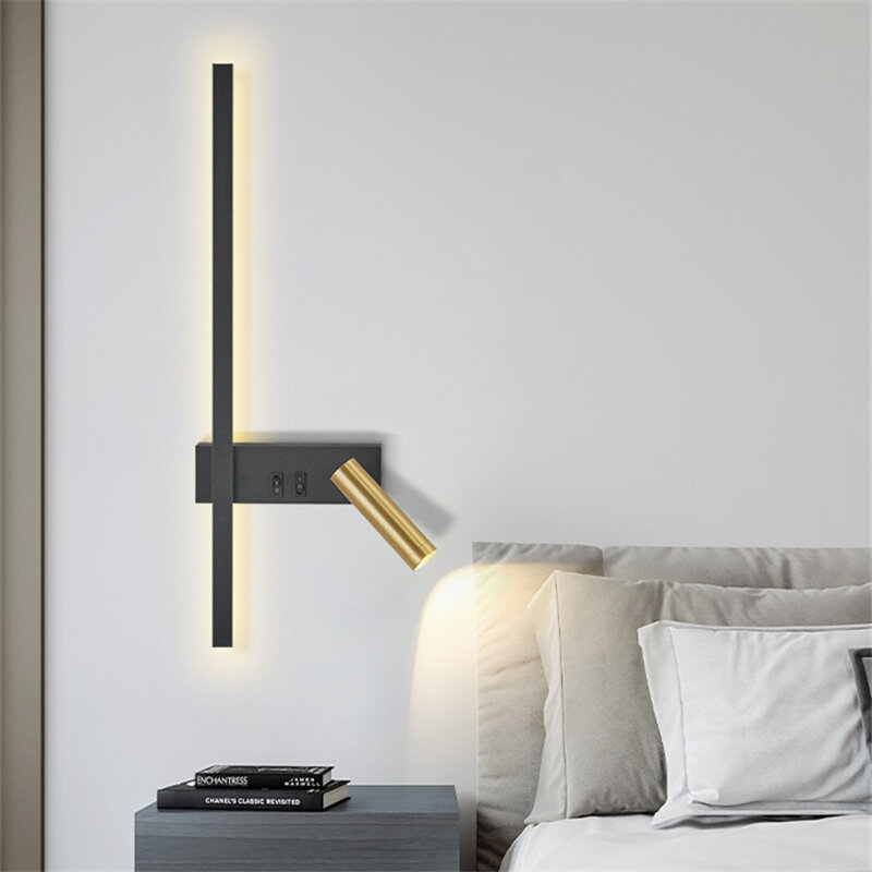 Lampu Dinding Nordik Modern Kreatif Led Sederhana Ruang Tamu Sofa Latar Belakang Dinding Dekoratif Lampu Baca Kamar Tidur Lampu Samping Tempat Tidur