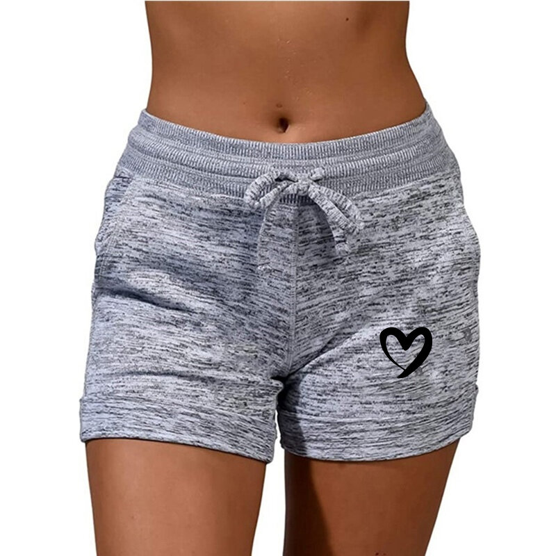 Women Fashion Casual Shorts with Pockets and Drawstring High Waist Sport Stretchy Shorts Yoga Running Shorts Plus Size S-5XL