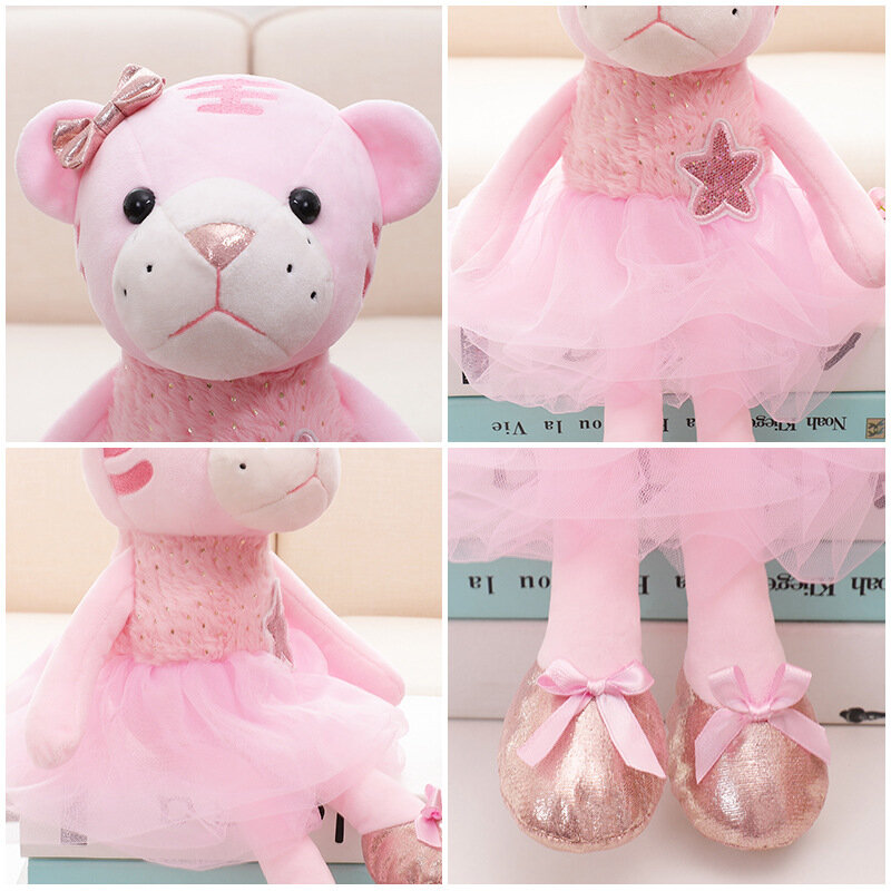 Cute Lace Ballet Mouse Rabbit Tiger Plush Toy Soft Stuffed Animals Princess Skirt Dolls  Style Kids Girls Birthday Wedding Gifts