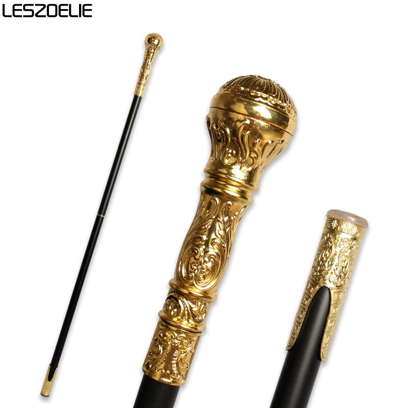 Canne de Marche Élégante à la Mode pour Homme et Femme, Bâton de ix, Poignée de Luxe Dorée, 96cm, 2023