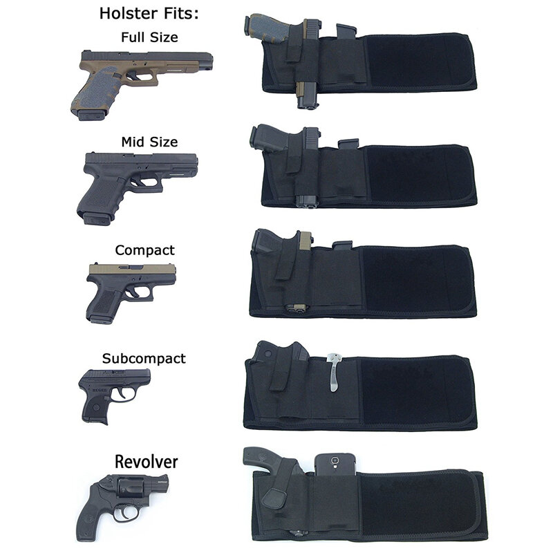 Hidden Tactical Gun Holster Soft Comfortable Pistol Holster Mobile Phone Holster Belt Outdoor Hunting Shooting Defense Accessory