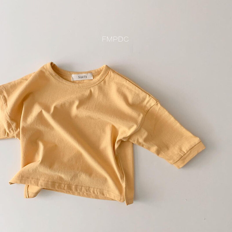 Korea Kids Oversized Basic T-Shirt 2024 Baby T-Shirt Zacht Onderbroek Peuter Meisje Kleding T-Shirts Baby Jongens Kleding Tank Tops
