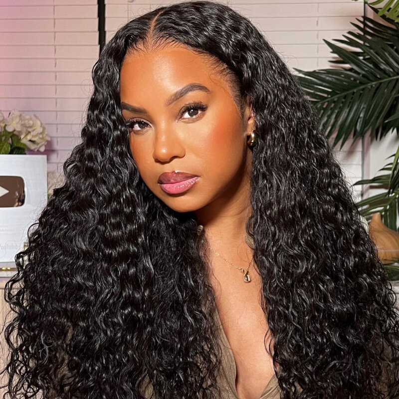 Brazilian Deep Wave Lace Front Wig Curly Human Hair Pre plucked 13X6  13x4 Hd Transparent Lace Frontal Wig For Black Women