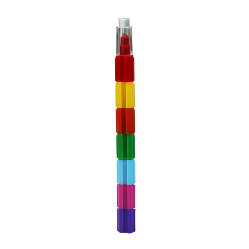 10 Stück Stapelstifte für Kinder zum Zeichnen von Kritzelbüchern, Bausteine, Buntstifte