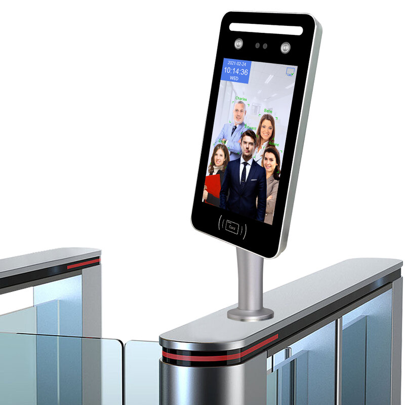 Terminale di controllo accessi e presenze AI Face con modulo 4G, Scanner QR per visitatori di supporto, Touch Screen capacitivo da 8 pollici