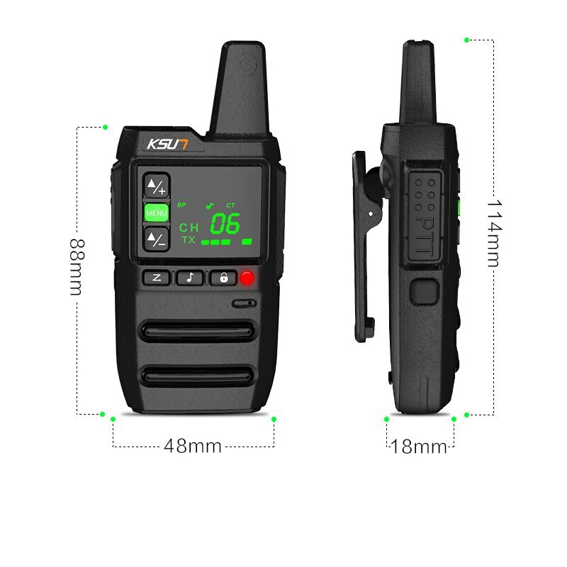 KSUT-walkie-talkie GZ20, receptor de Radio UHF, conjunto inalámbrico portátil para Camping, Bar y Hotel, 2 piezas incluidos