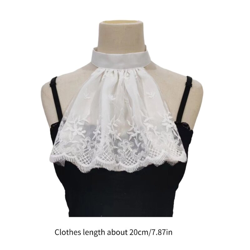 Girls Sheer Ruffled Collar Drama Distinctive Aesthetics Victorian 28TF