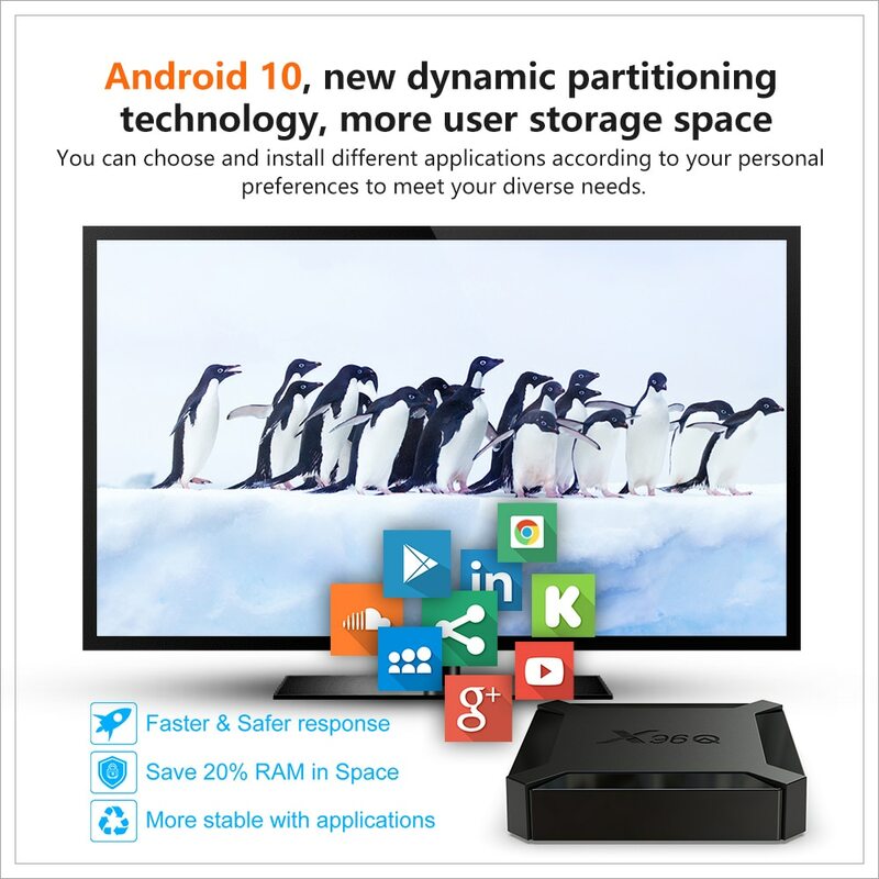 X96Q TV Box Android 10.0 2GB 16GB, TV Box Allwinner H313 Quad Core 4K 2.4G Wifi X96 1GB 8GB Set Top Box