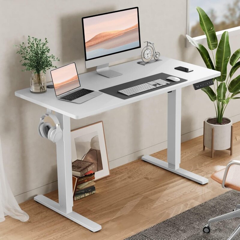 Standing Desk, Adjustable Height Electric Sit Stand Up Down Computer Table, 48x24 Inch Ergonomic Rising Desks