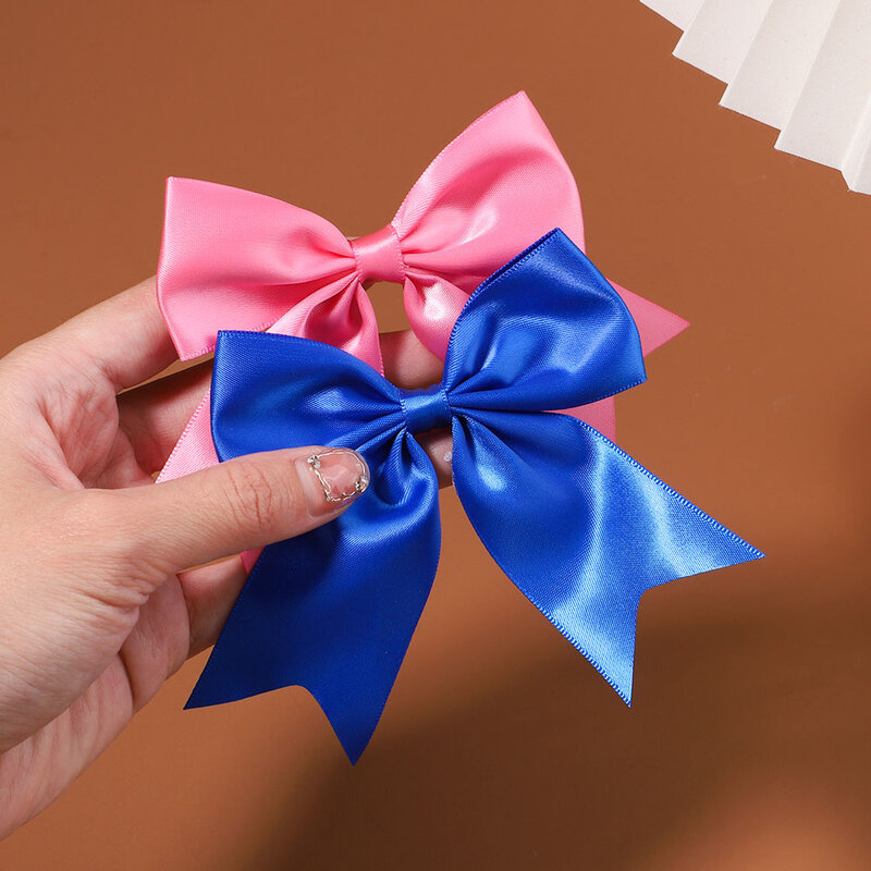 Wholesale 2Pcs Baby Bows Hair Clip For Kids Girls Solid Color Hairpins Barrettes Handmade Headwear Hair Accessories 4.52Inches