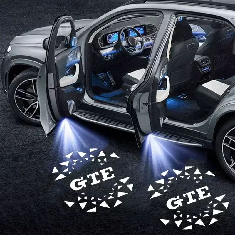 2Pcs LED Car Door Welcome Light Logo for VW GTE Logo Golf Tiguan Arteon POLO BORA Passat Jetta Touareg Courtesy Projector Lamps