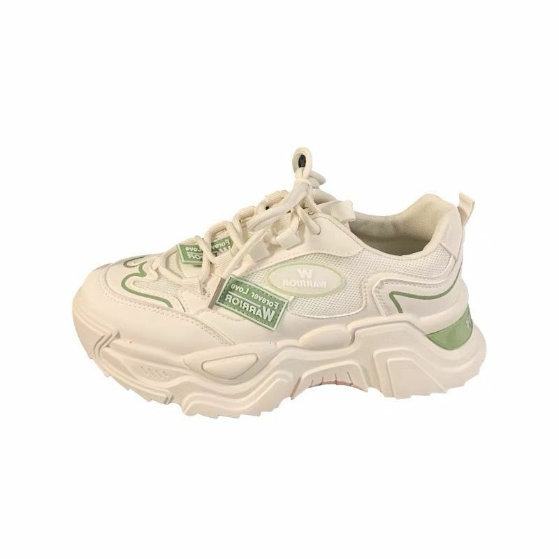 Zapatos de malla transpirables para hombre y mujer, calzado deportivo de fondo grueso, versátil e informal, color verde, primavera y verano, 2024
