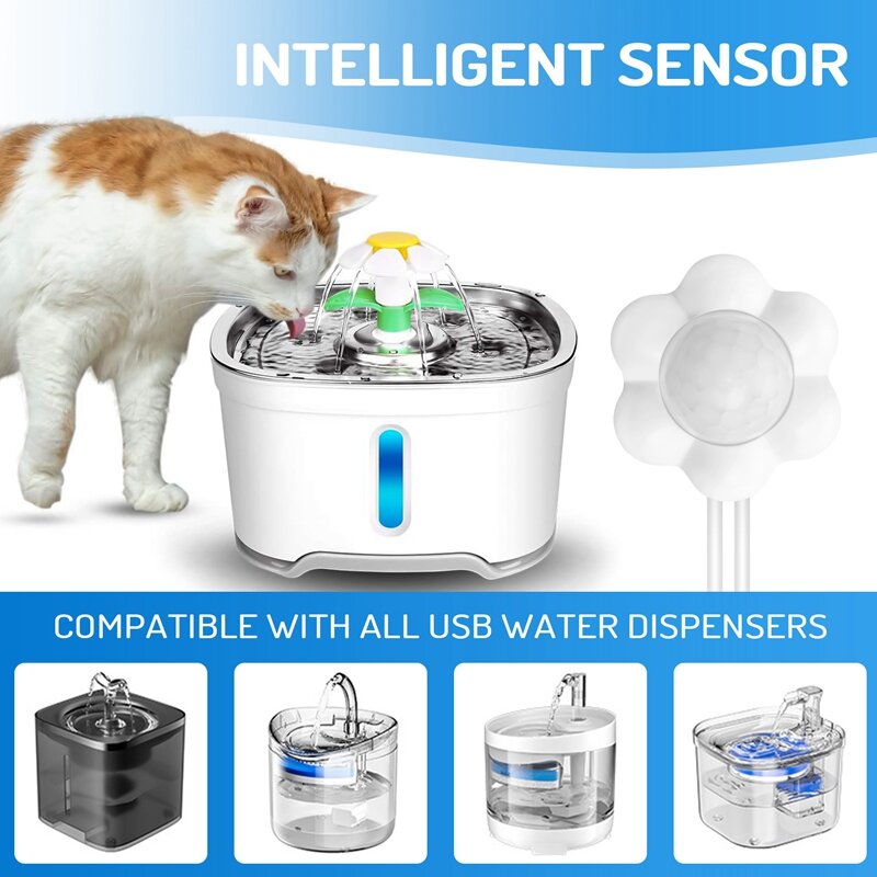 Smart Motion Sensor Cat Dog distributore di fontane d'acqua rilevatore di accessori per animali domestici universale USB a infrarossi intelligente