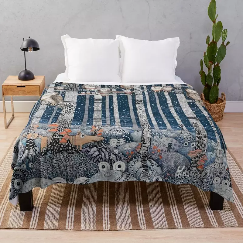 Одеяло с рисунком Совы и леса, пушистые тонкие одеяла