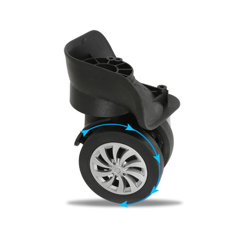 Roda pengganti bagasi, 2 buah, aksesori perbaikan roda sunyi fleksibel, roda Universal untuk tas koper perjalanan