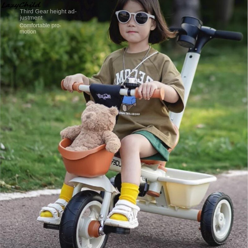 LazyChild Children's Tricycle Pedal Car Baby Multifunctional Bike Out Of The Skidding Baby God Weapon Hot New
